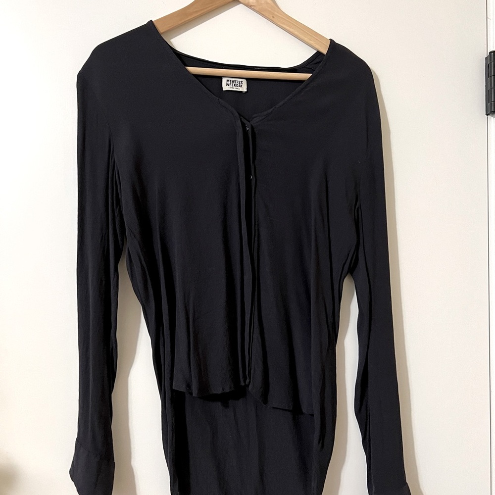Navy long sleeve Weekday blouse, Sz. XS